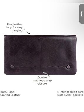 latico Burgundy Interior Leather Logo Patch Wallet